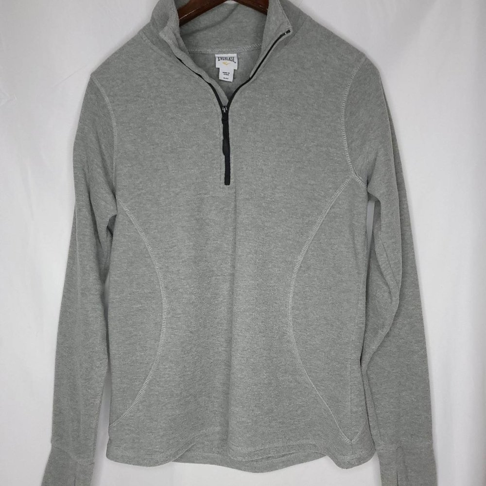 Everlast Girls XL Gray Long Sleeve 1/4 Zip Fleece Jacket